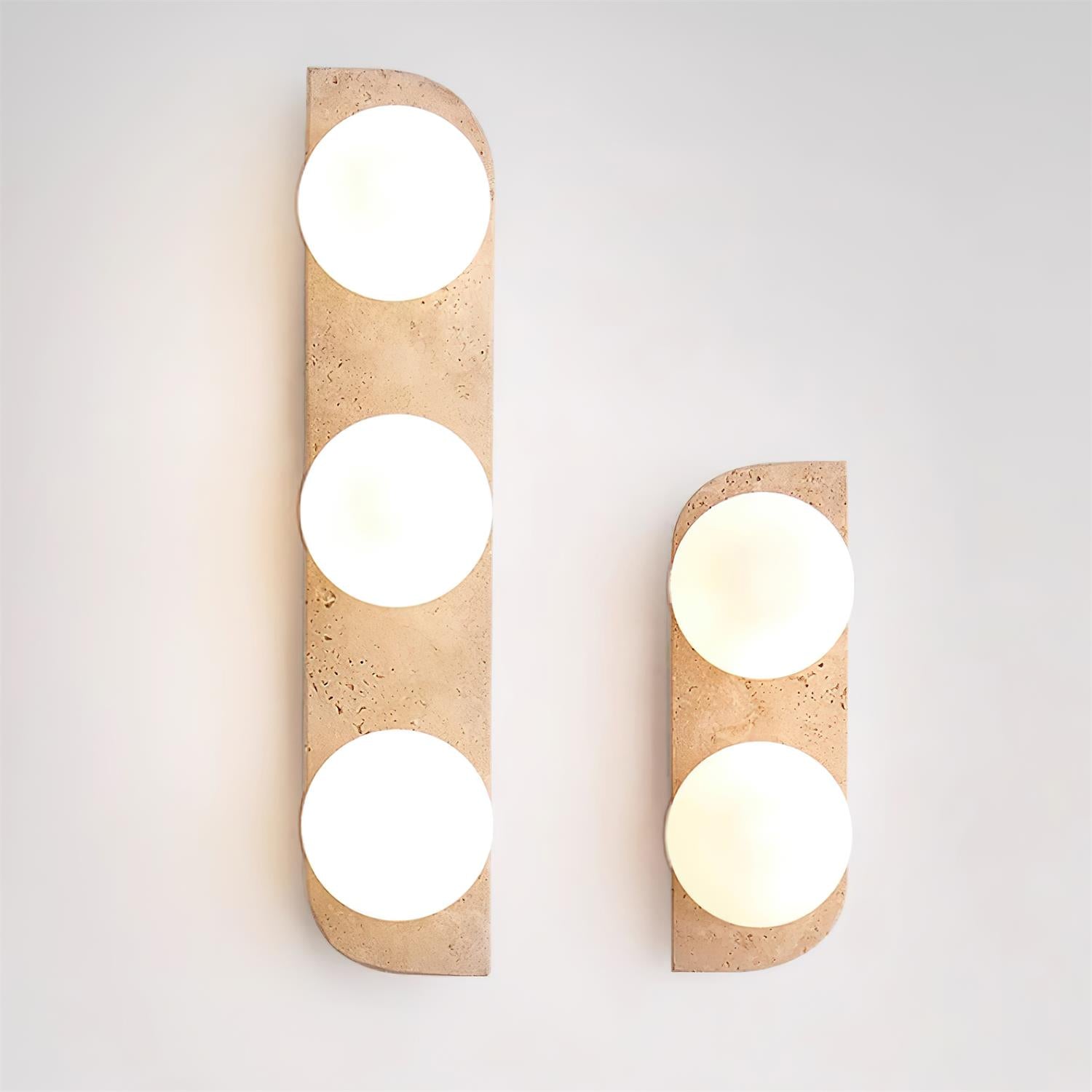 Lámpara de Pared de Travertino Neptune con Diseño Minimalista – Opciones de 1, 2 y 3 Luces 3