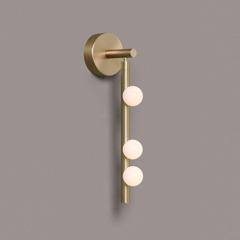 Lámpara de Pared de Tubo de Vidrio y Latón con LED - Acabados Personalizados 0