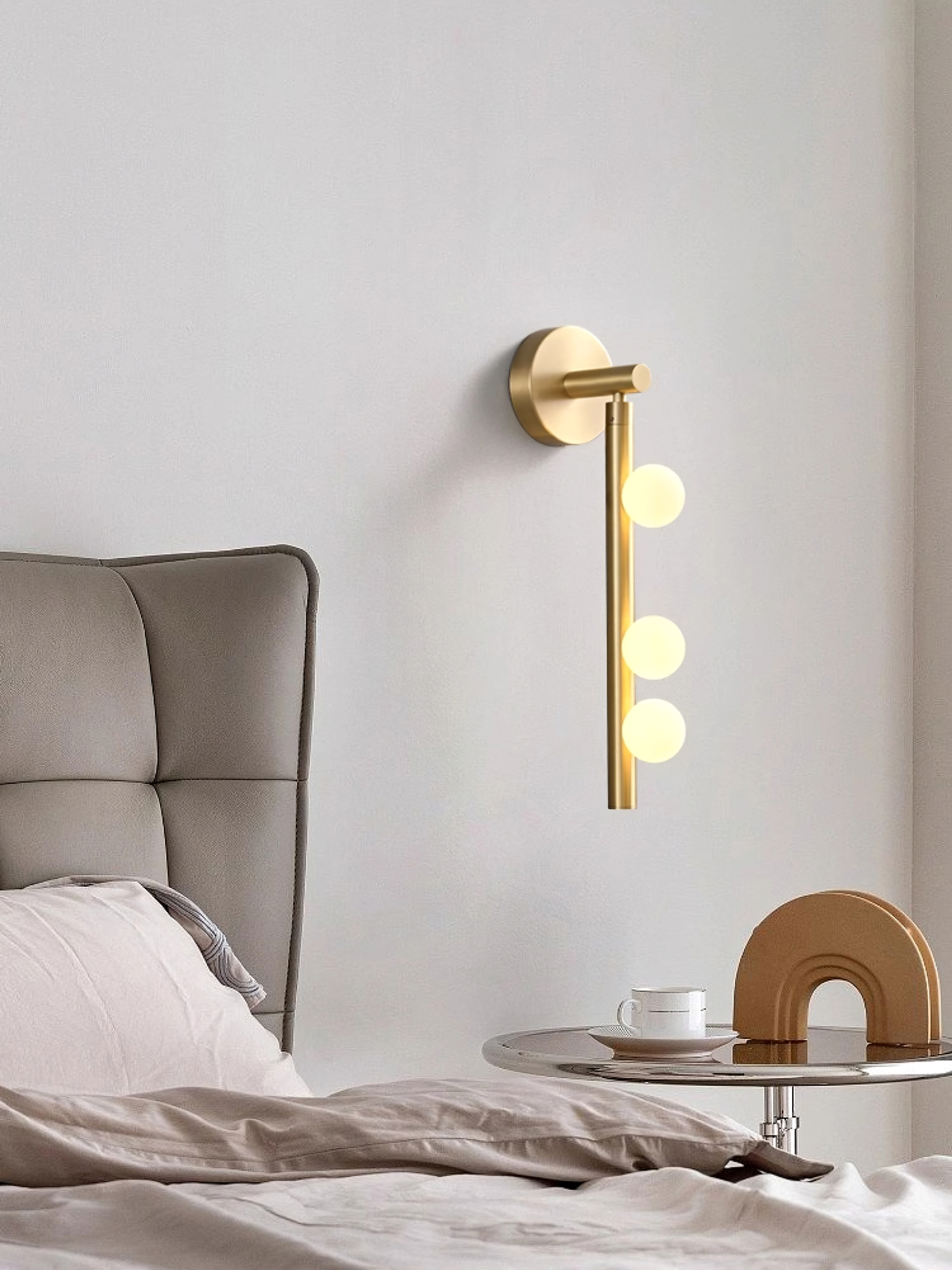 Lámpara de Pared de Tubo de Vidrio y Latón con LED - Acabados Personalizados 5