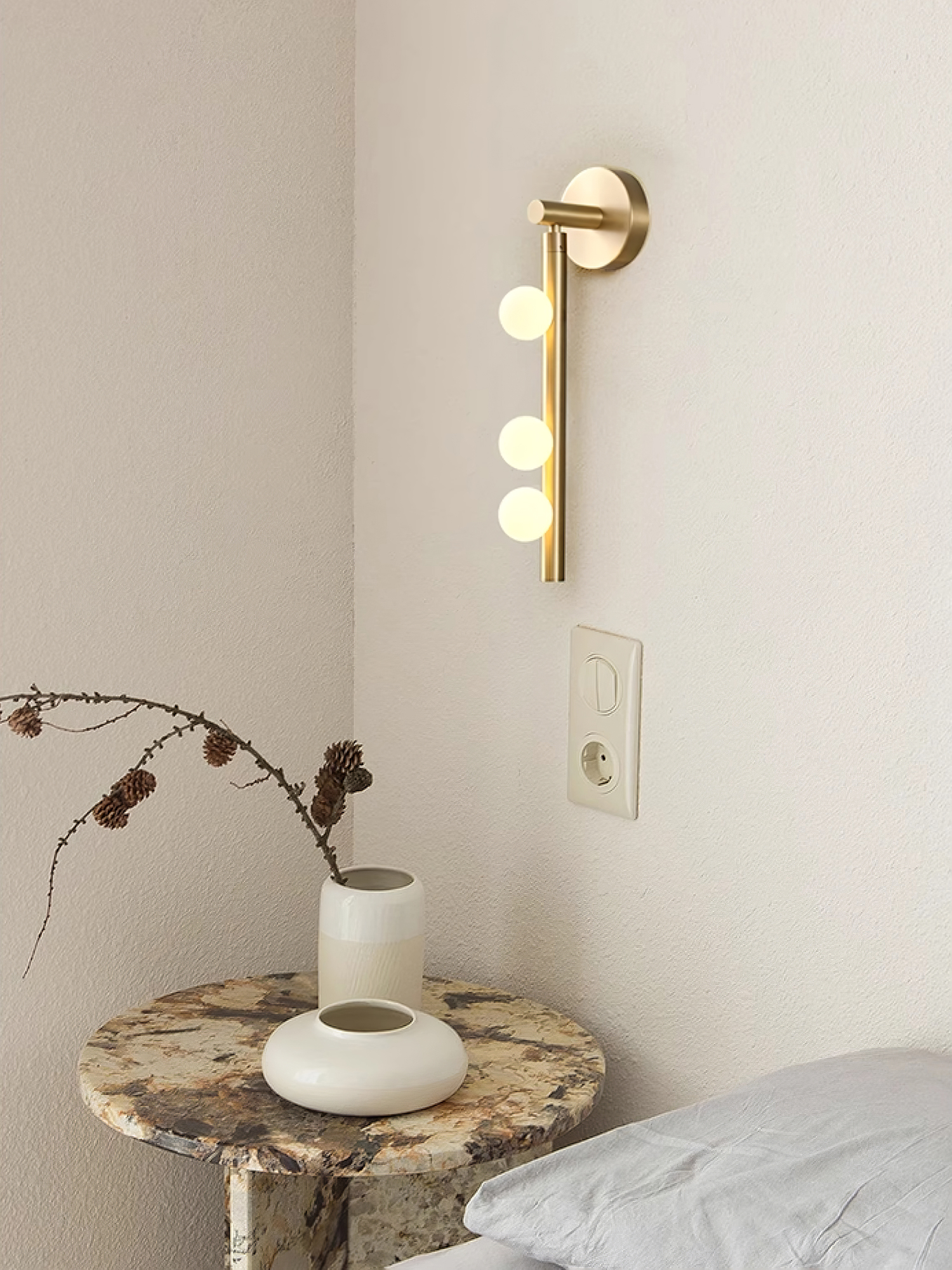 Lámpara de Pared de Tubo de Vidrio y Latón con LED - Acabados Personalizados 7