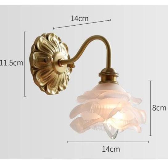 Lámpara de Pared de Vidrio Curvo con Brazo Flexible de Latón 7