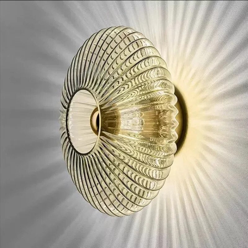 Lámpara de Pared de Vidrio Ripple – Iluminación Elegante y Cálida para Ambientes 0