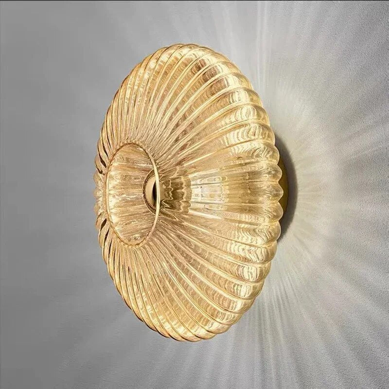 Lámpara de Pared de Vidrio Ripple – Iluminación Elegante y Cálida para Ambientes 4