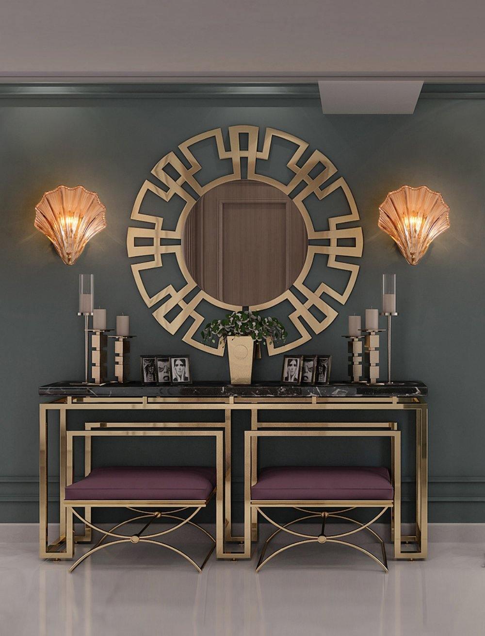 Lámpara de Pared en Forma de Concha de Bronce y Vidrio – Iluminación Náutica Elegante 8