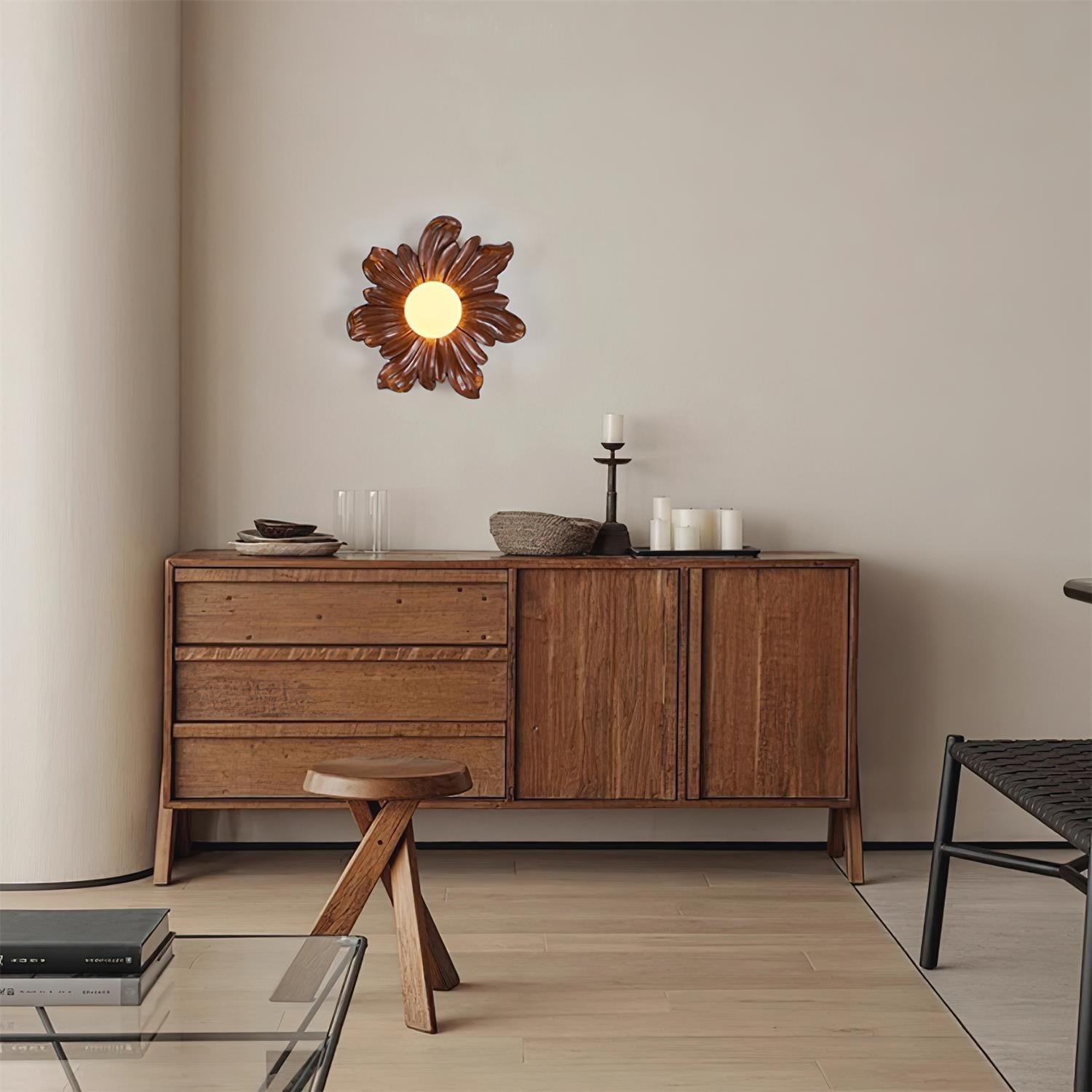 Lámpara de Pared en Forma de Flor de Resina, Diseño Elegante y Funcional, Ideal para Interiores y Exteriores 10