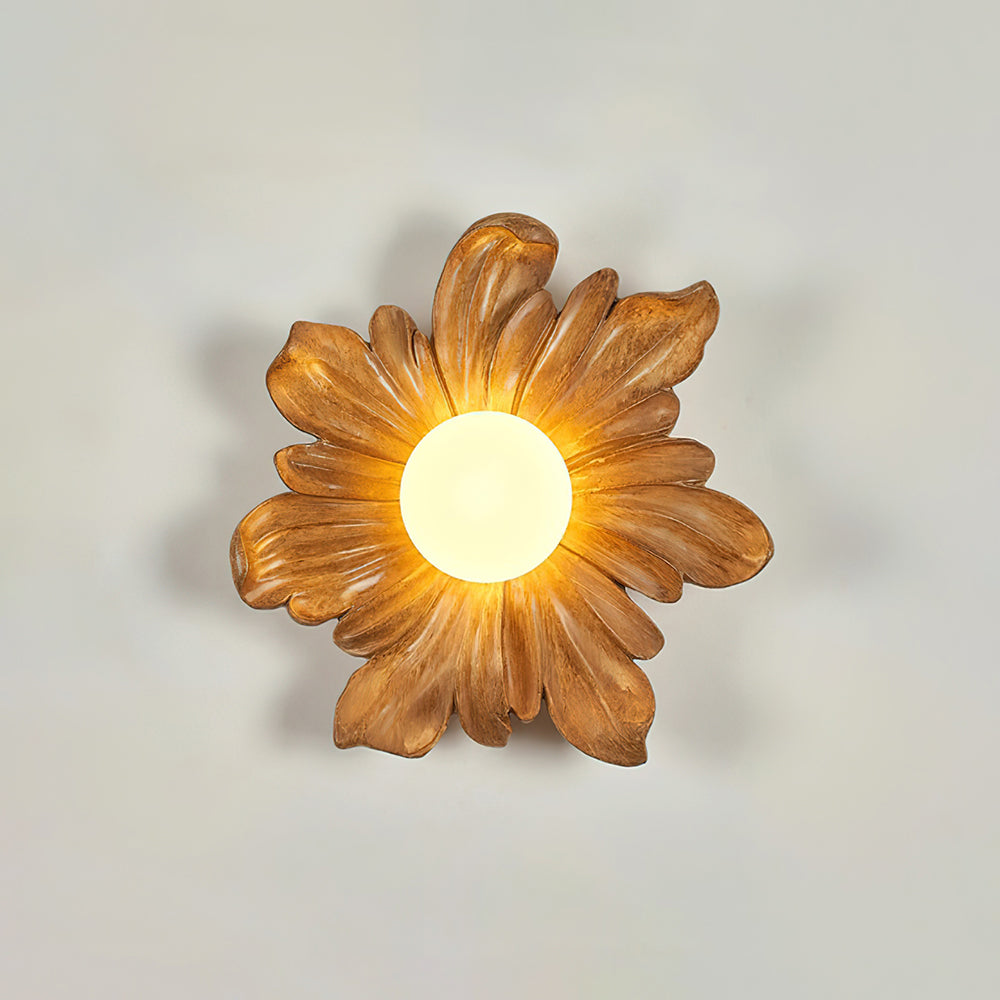 Lámpara de Pared en Forma de Flor de Resina, Diseño Elegante y Funcional, Ideal para Interiores y Exteriores 2