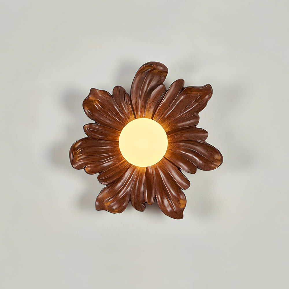 Lámpara de Pared en Forma de Flor de Resina, Diseño Elegante y Funcional, Ideal para Interiores y Exteriores 9