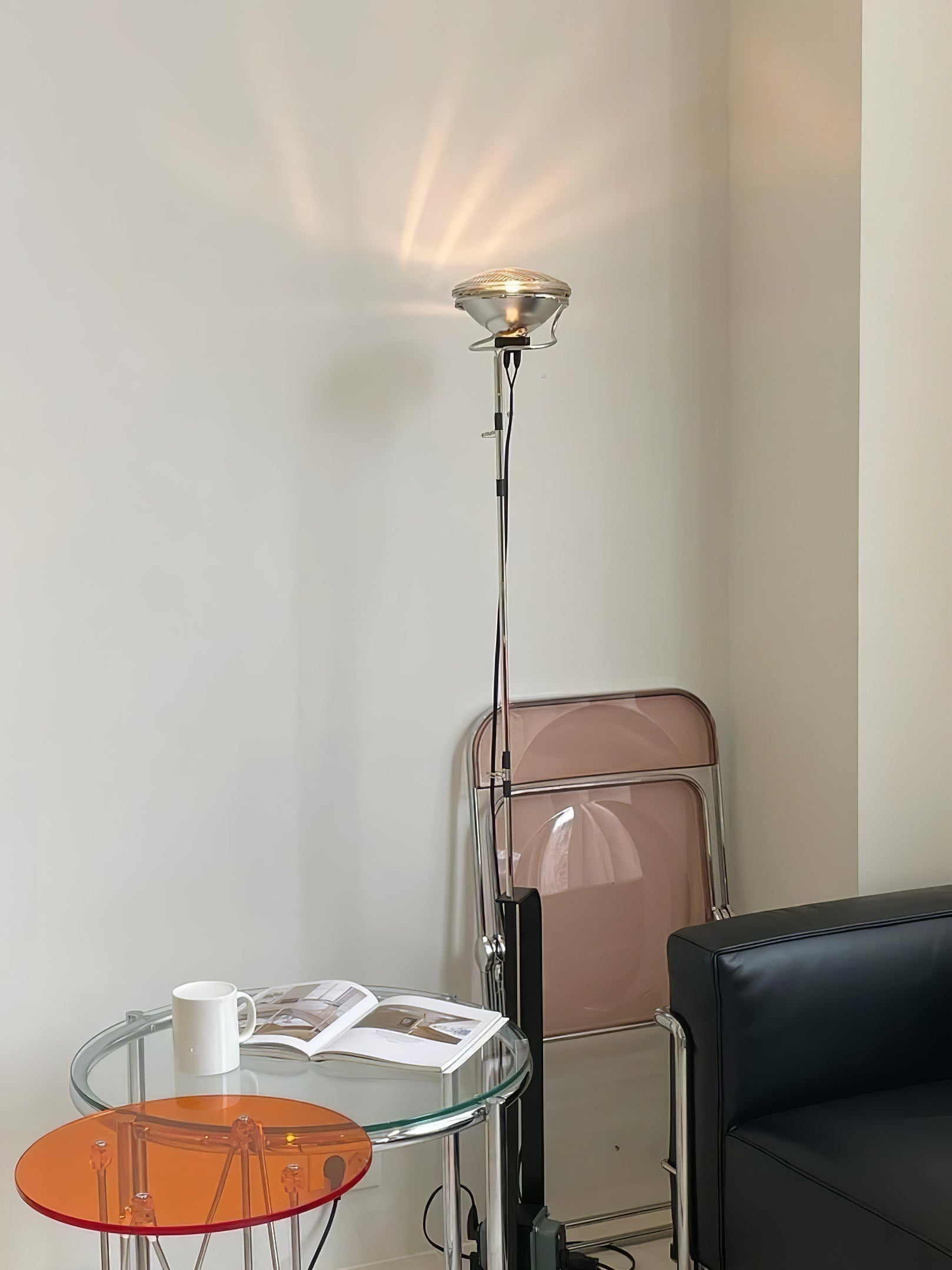 Lámpara de Pie Ajustable Moderna con Luz LED Integrada – Estilo Industrial y Color Negro para Salón 4