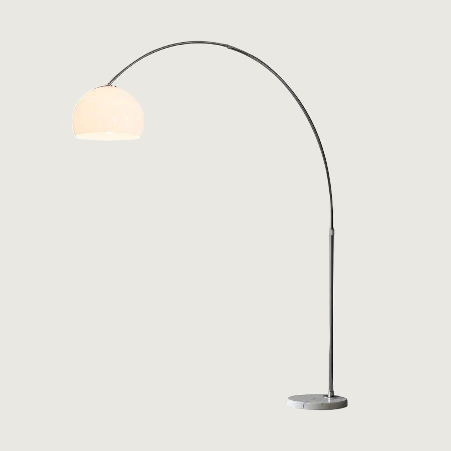 Lámpara de Pie Arqueada con Base de Mármol y Pantalla de Acrílico, Altura Ajustable – Lámparas de Pie Modernas para Salón 1