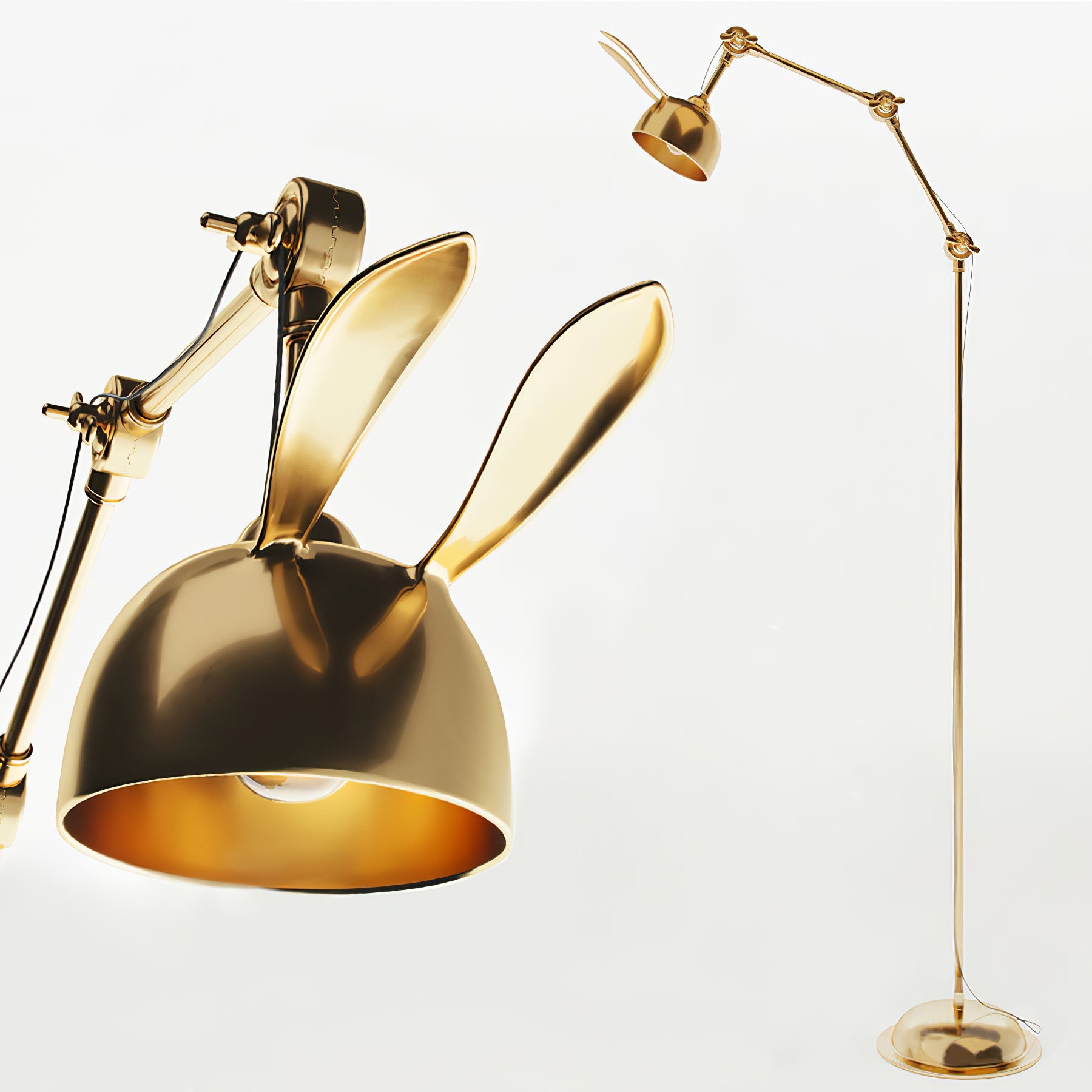 Lámpara de Pie Dorada Bunny Taak con Diseño Elegante y Divertido – 70cm de Diámetro para Salón y Espacios Modernos 3