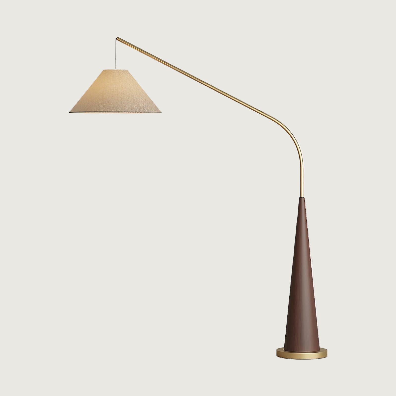 Lámpara de Pie Dorada Moderna con Pantalla de Lino Beige para Salón - Diseño Elegante y Versátil 1