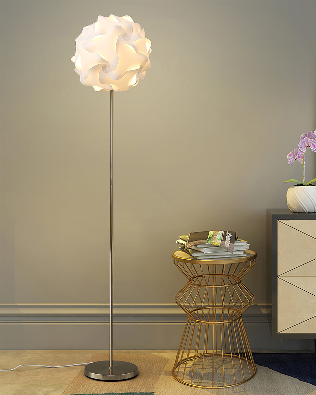 Lámpara de Pie Floral Elegante con Luz LED y Diseño Moderno – Ideal para Decoración Interior 6
