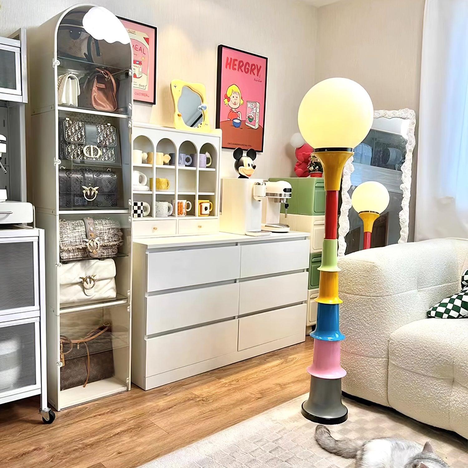 Lámpara de Pie Grande Moderna Multicolor con Diseño Divertido – Ideal para Salón, 142 cm de Altura, Compatible con E26/E27 3