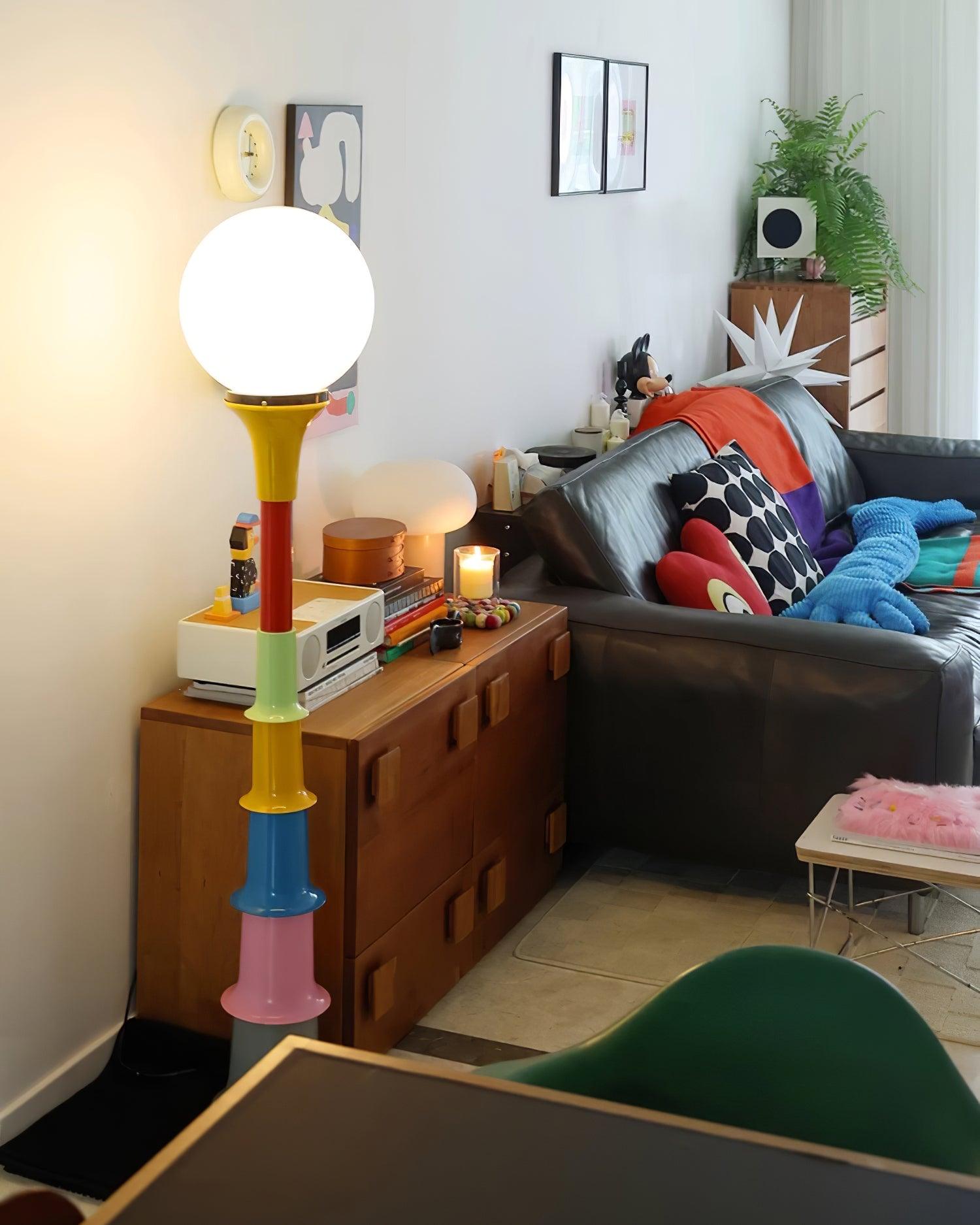 Lámpara de Pie Grande Moderna Multicolor con Diseño Divertido – Ideal para Salón, 142 cm de Altura, Compatible con E26/E27 4