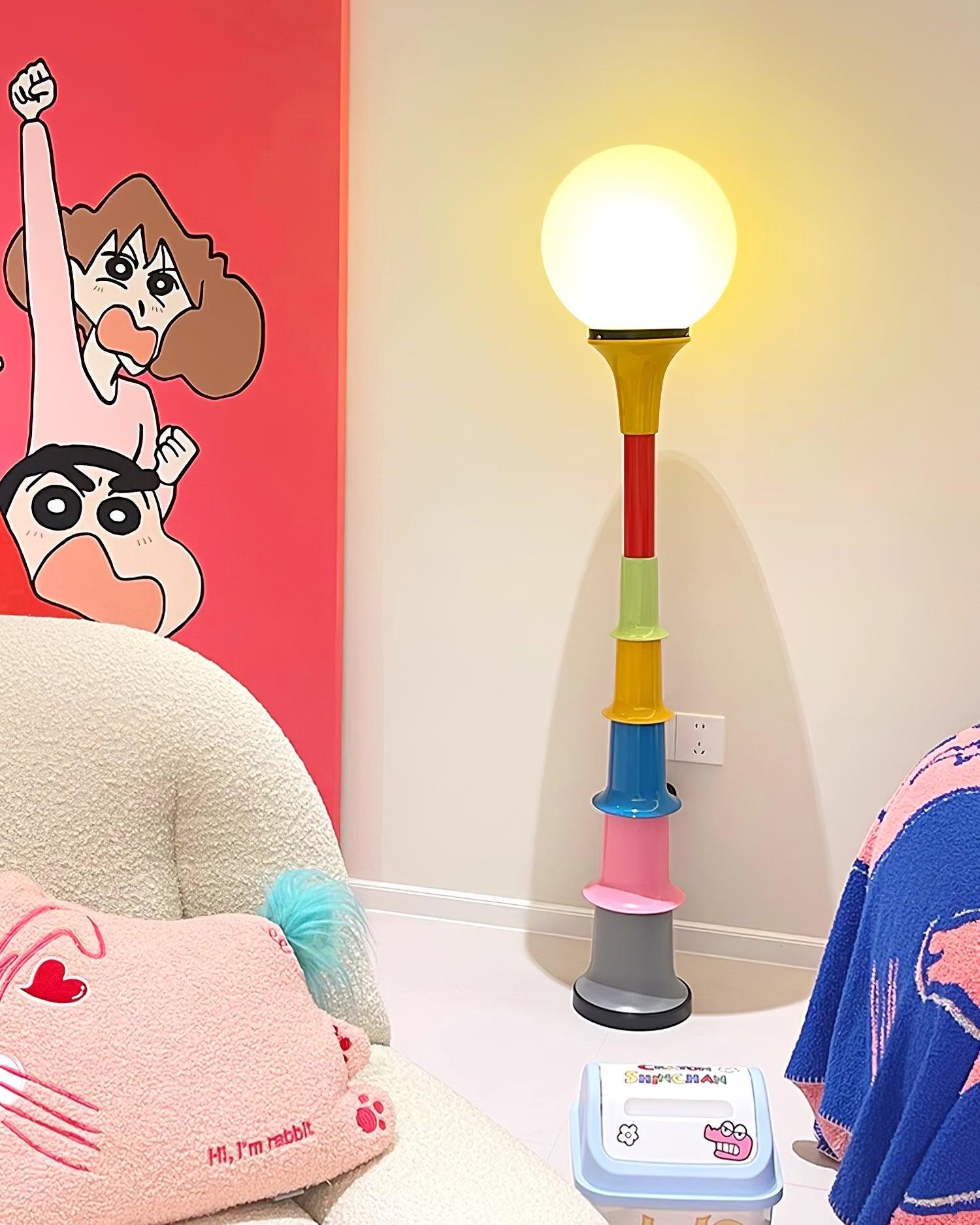 Lámpara de Pie Grande Moderna Multicolor con Diseño Divertido – Ideal para Salón, 142 cm de Altura, Compatible con E26/E27 6