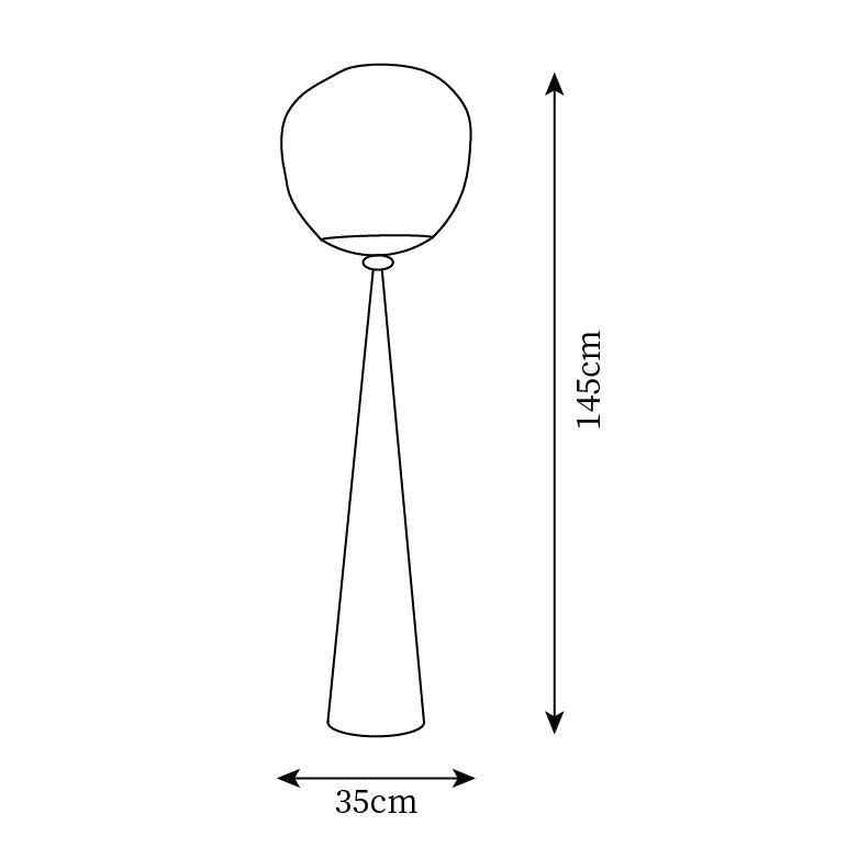 Lámpara de Pie Lava Cone Fat con Diseño Esférico y Efecto de Vidrio Fundido – Disponible en Varios Colores 5