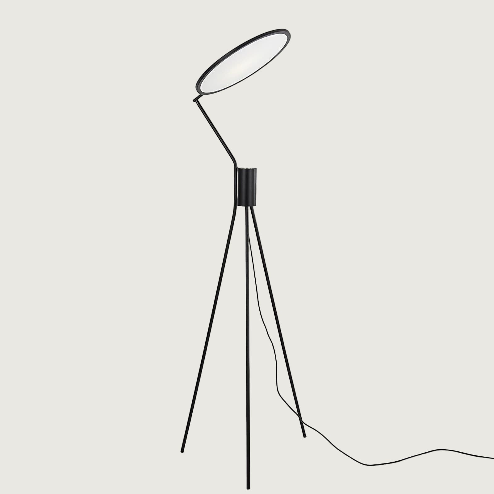 Lámpara de Pie Moderna Celeste con Luz LED Integrada y Pantalla Redonda – Ideal para Salón y Espacios Contemporáneos 4