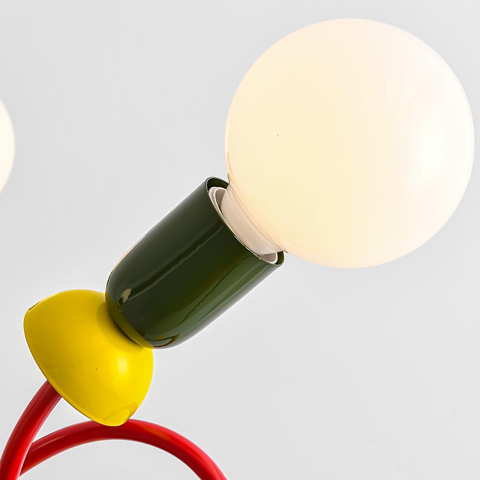 Lámpara de Pie Moderna Circulo Play con Diseño Geométrico en Rojo, Verde y Amarillo – Ideal para Salón y Espacios Interiores 8