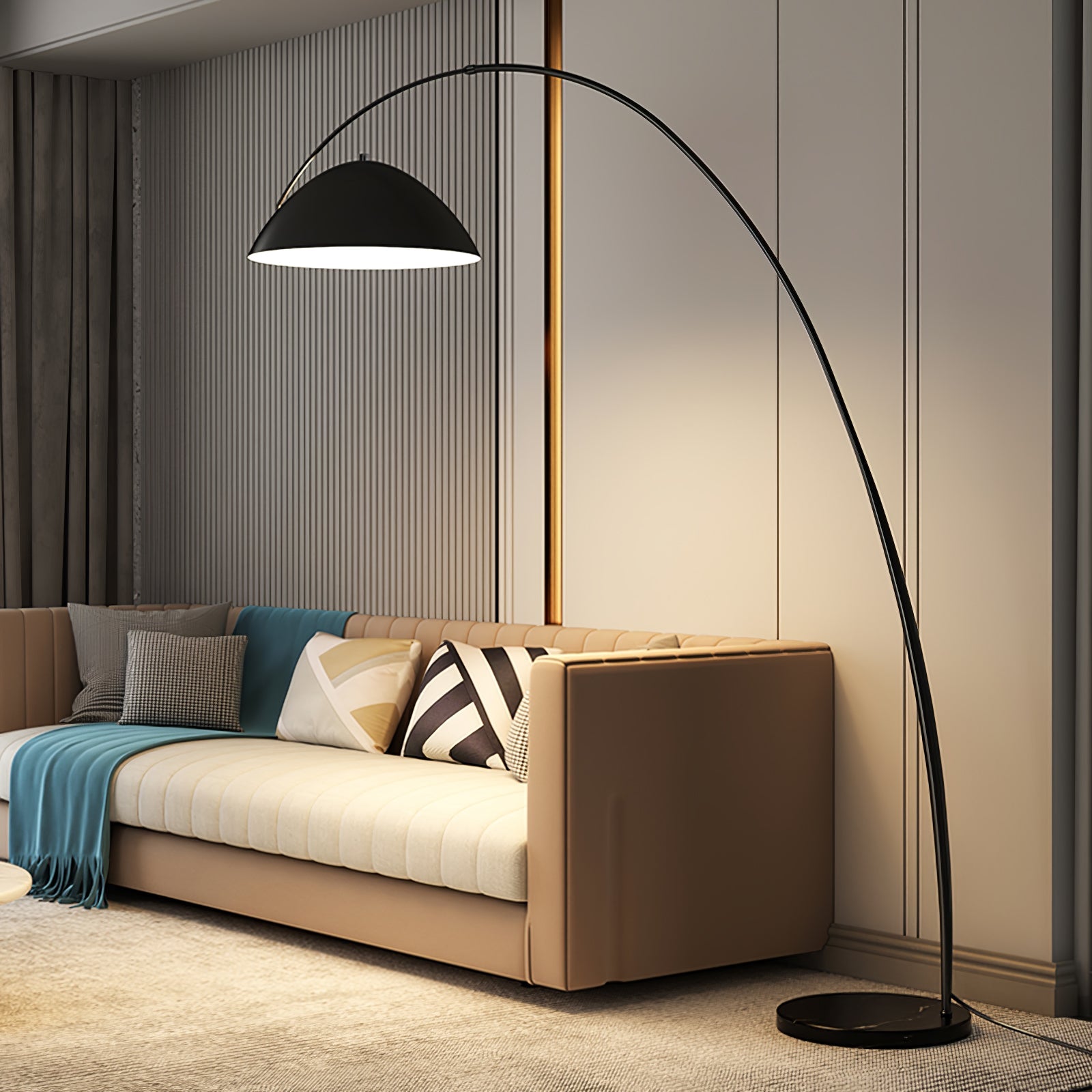 Lámpara de Pie Moderna Escandinava con Brazo Extensible para Salón y Dormitorios - Metal Negro, Ideal para Iluminación Interior 4