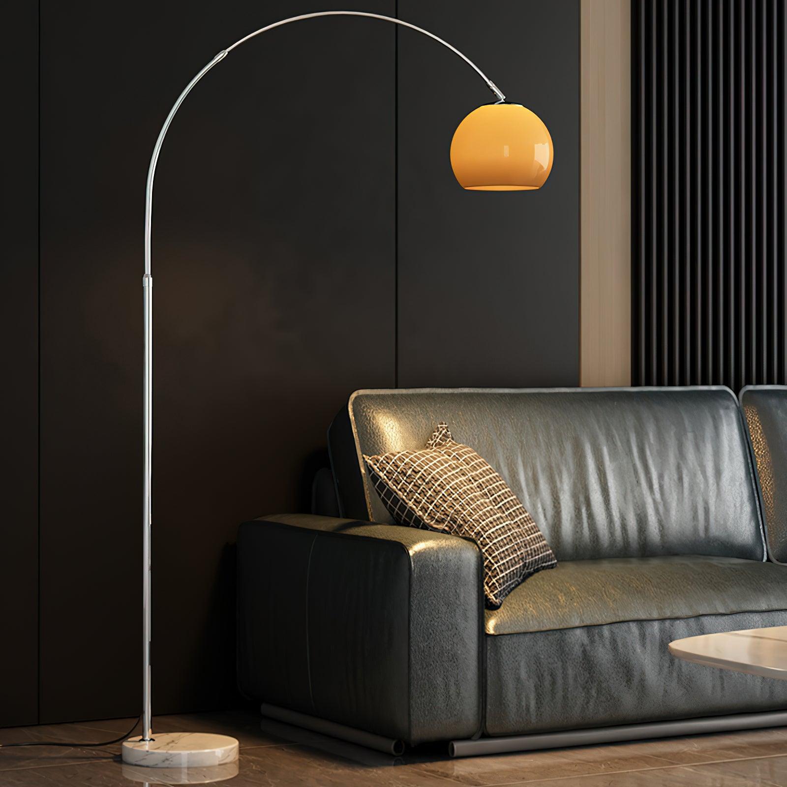 Lámpara de Pie Moderna Minimalista con Diseño Curvado y Pantalla de Cristal – Ideal para Salón y Ambientes Acogedores 0