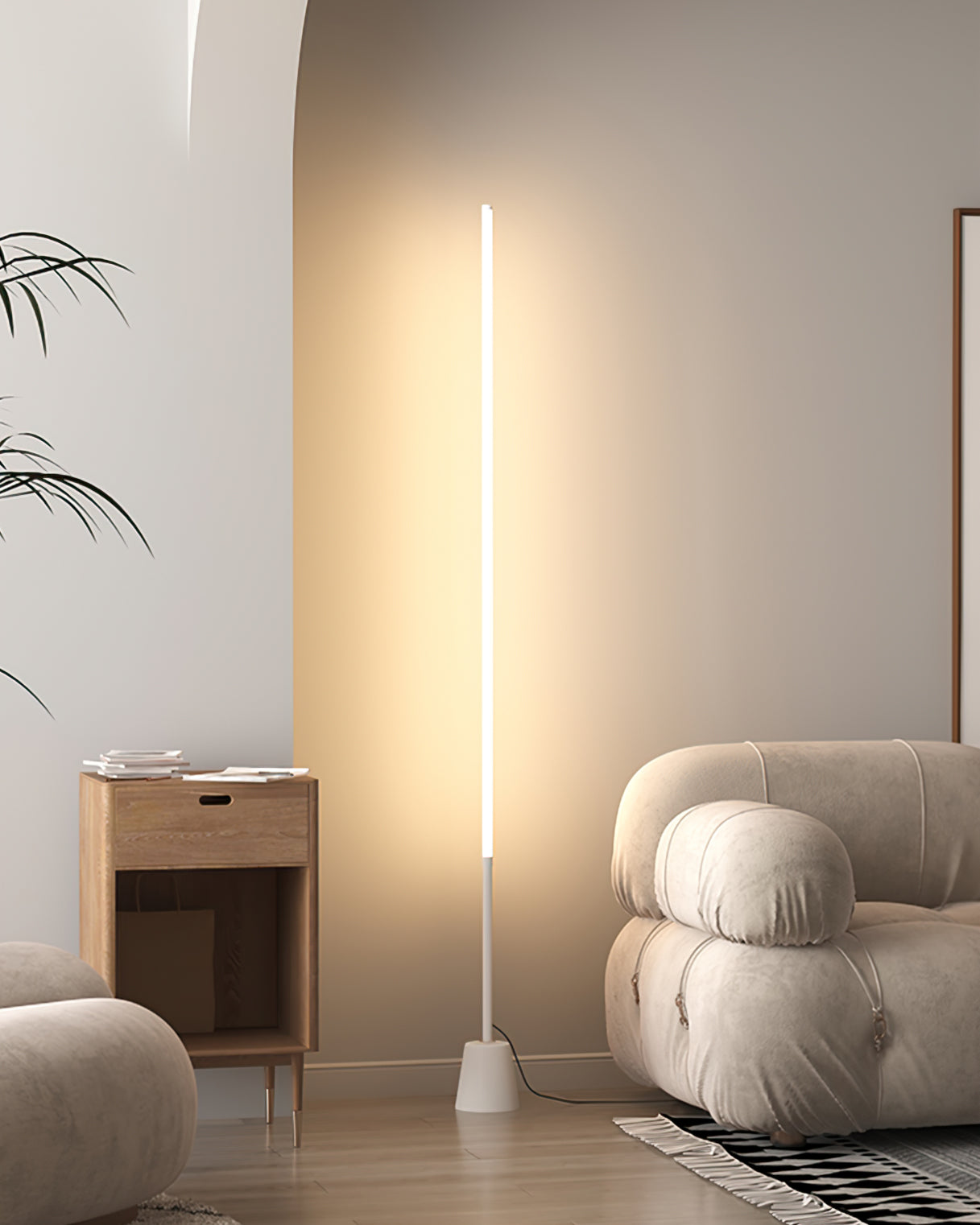 Lámpara de Pie Moderna Negra Dimmable con Control Remoto y Diseño Minimalista para Salón y Hogar 7