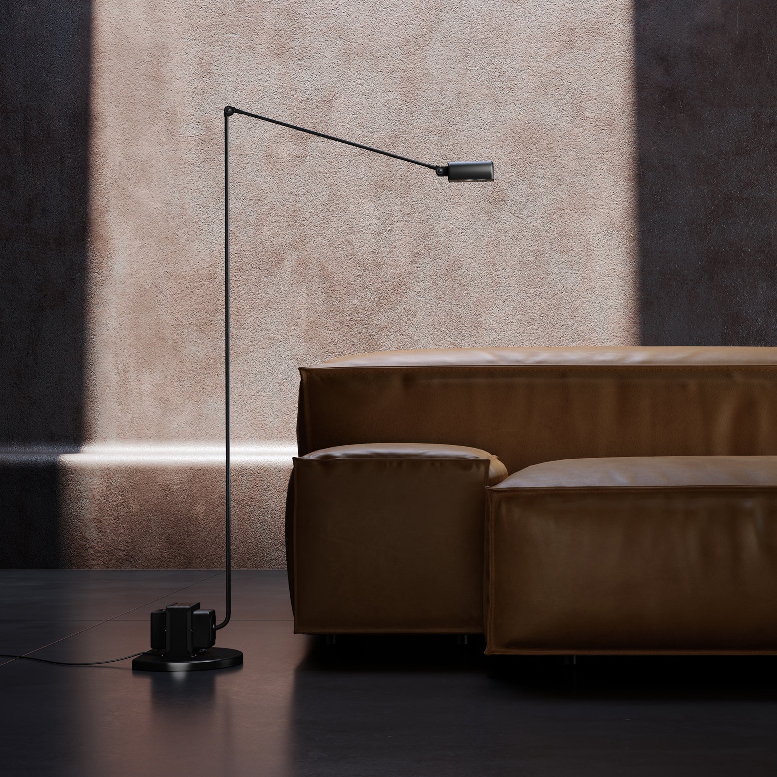 Lámpara de Pie Moderna Negra con Difusor Rotatorio y Brazo Ajustable para Salón - Iluminación LED Eficiente 3