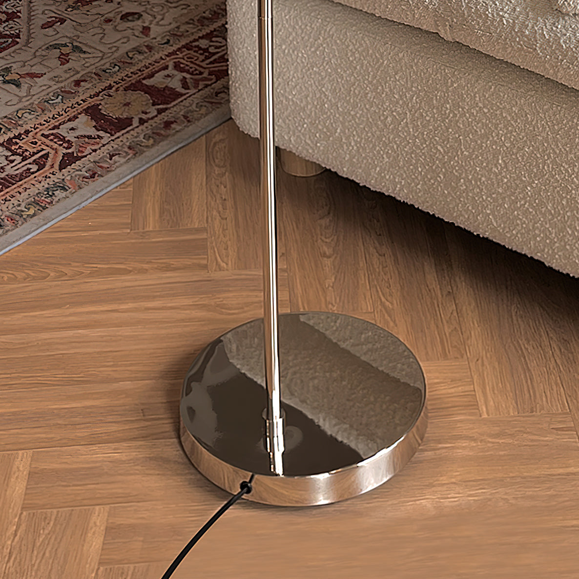 Lámpara de Pie Moderna Negra con Diseño Curvado y Acabado Metálico - Ideal para Salones y Oficinas 5