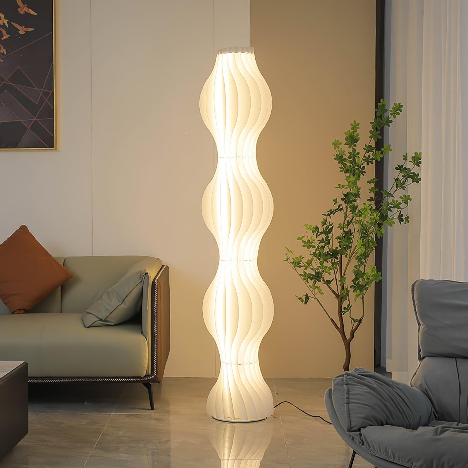 Lámpara de Pie Moderna Vapor con Luz LED Integrada, Acabado Blanco - Ideal para Salón y Espacios Amplios 2