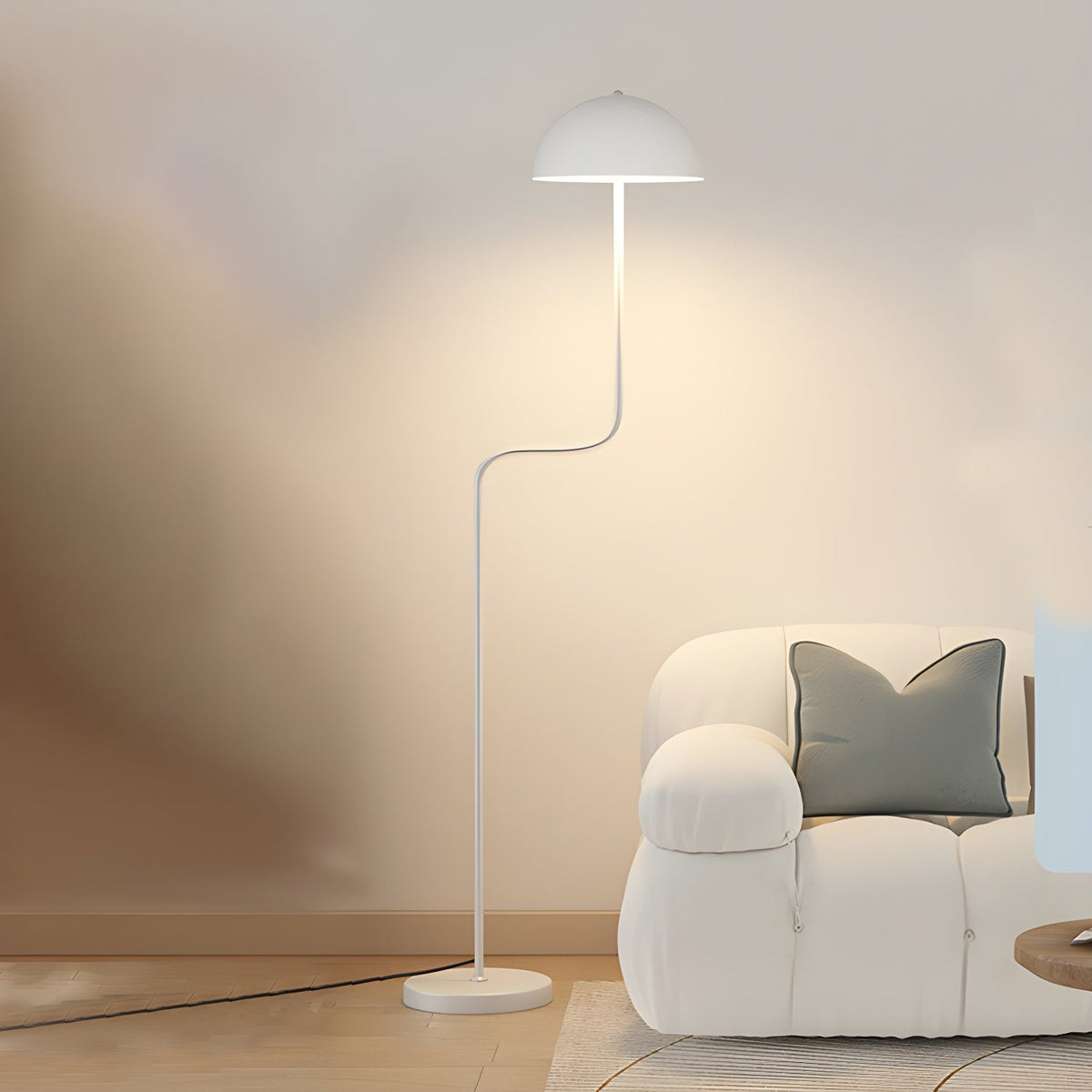 Velyo - Lámpara de Pie Moderna Verde con Pantalla de Vidrio y Base de Metal – Ideal para Salón y Decoración Interior