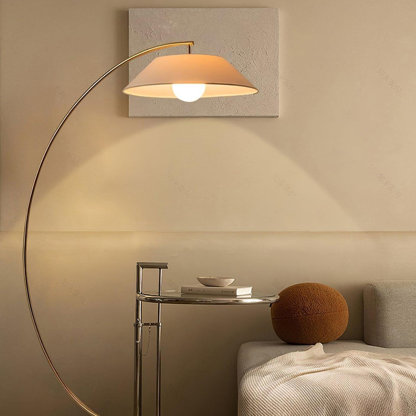 Lámpara de Pie Moderna con Pantalla de Tela y Base de Acero – Ideal para Salones y Dormitorios 7