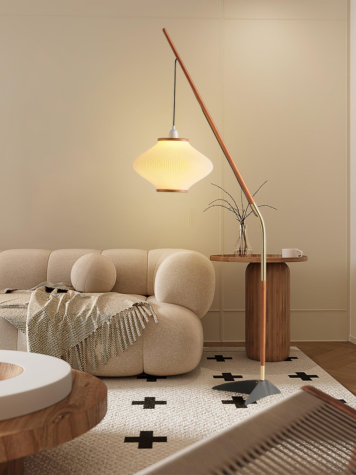 Lámpara de Pie Moderna de Brass y Madera de Fresno con Luz LED – Diseño Elegante para Interiores 7