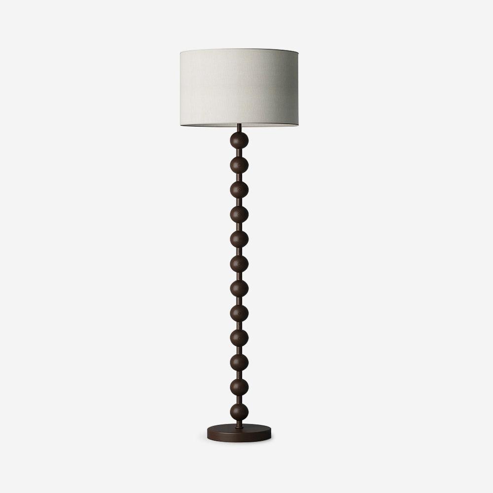 Lámpara de Pie Moderna de Madera con Pantalla Blanca – Diseño Acogedor para Salón, Altura 160 cm, Interruptor de Pie 1