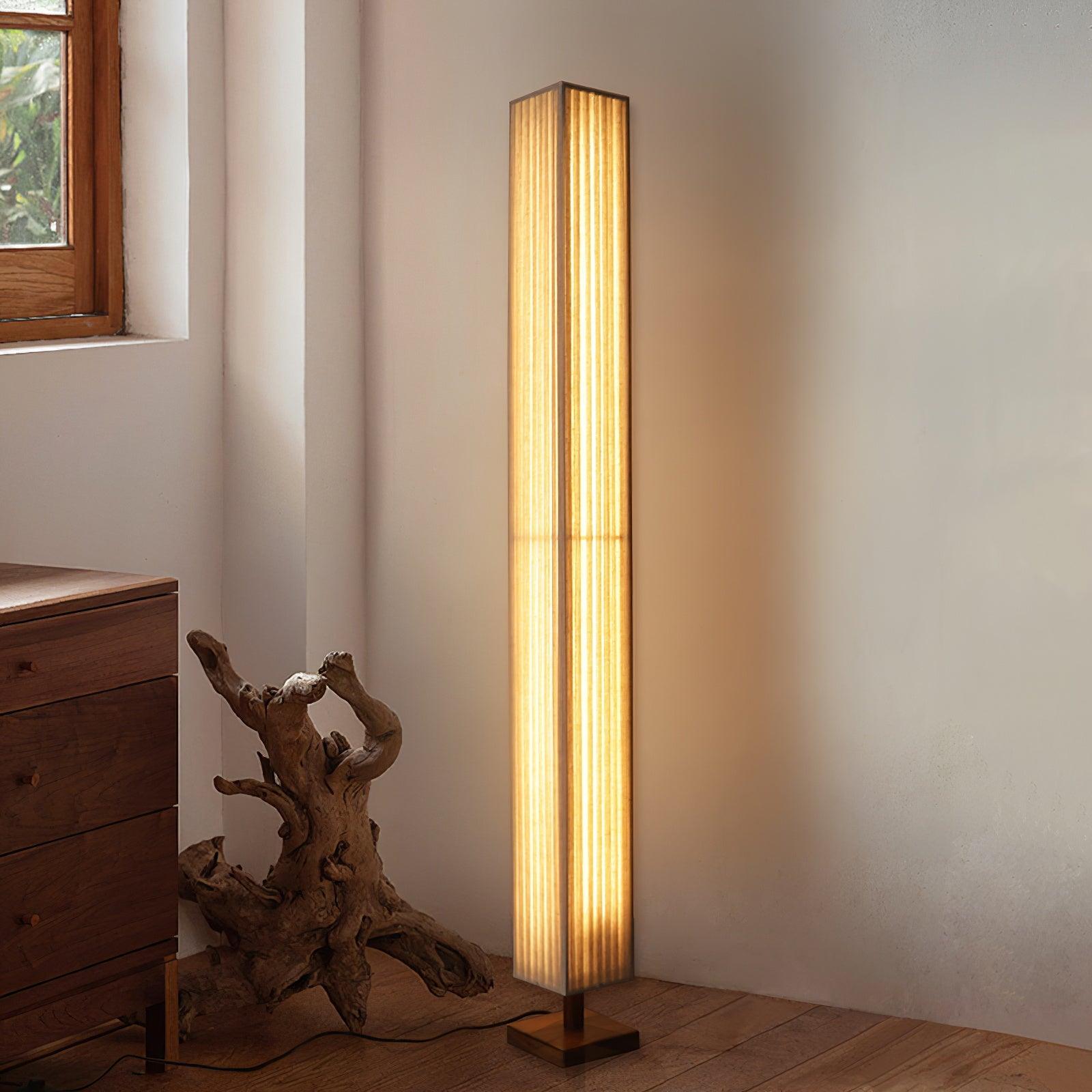 Lámpara de Pie Moderna de Madera con Pantalla Grande y Luz LED Integrada para Sala y Oficina, 120/160 cm 2