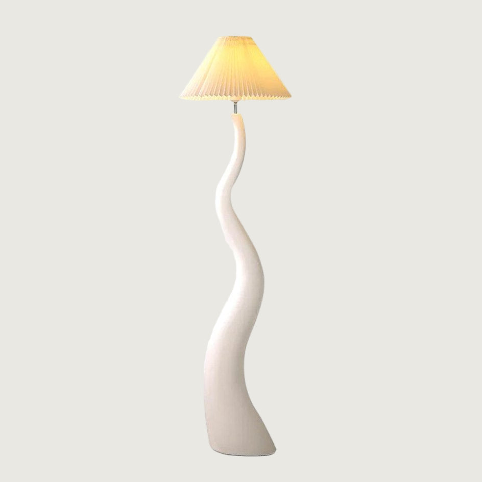 Lámpara de Pie Moderna en Resina y Tela, Diseño Orgánico de 165 cm para Salón y Espacios Amplios 1