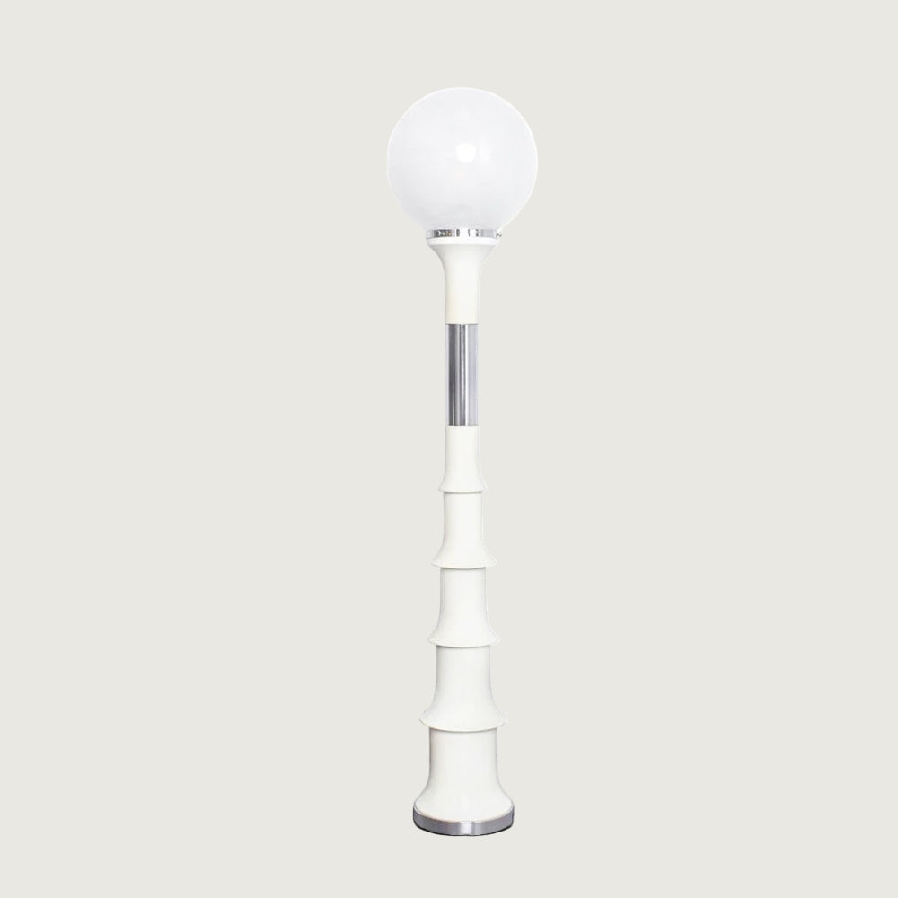 Lámpara de Pie Murano Vintage de Diseño Único con Acabado en Blanco y Cromo 1
