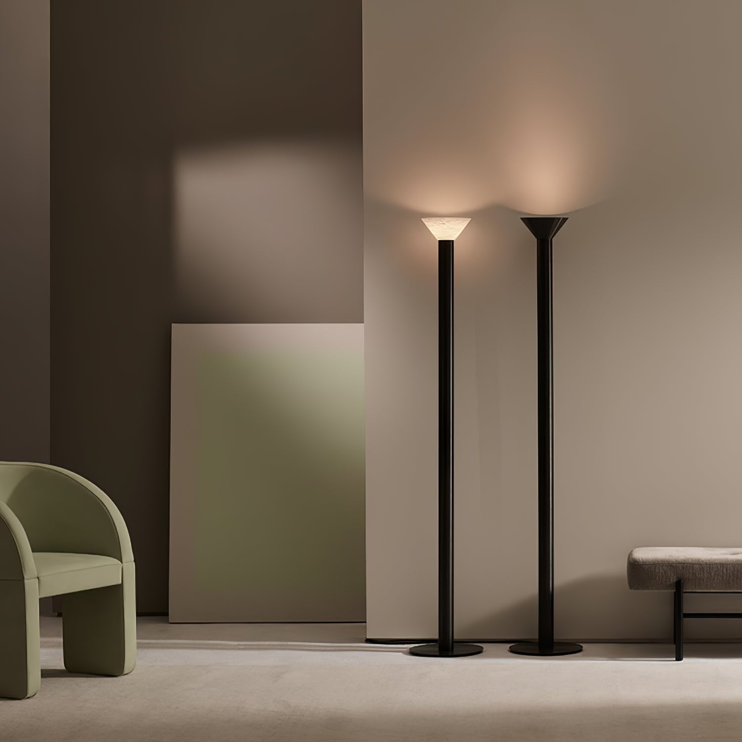 Lámpara de Pie Negra Moderna de 175 cm con Pantalla de Alabastro – Ideal para Salón y Espacios Amplios 6
