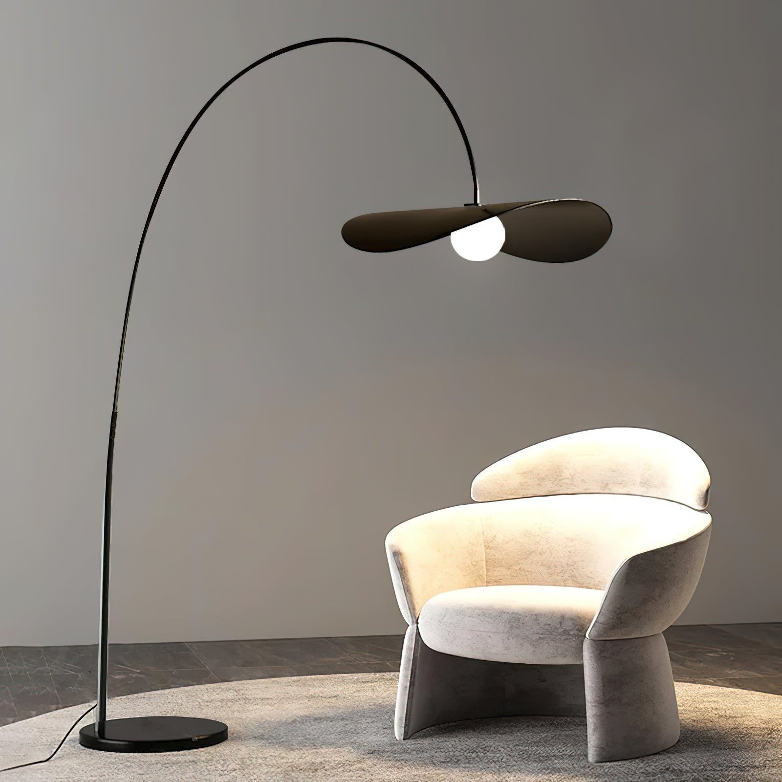 Lámpara de Pie Negra Moderna de Metal 165 cm para Salón y Espacios Contemporáneos - Diseño Minimalista y Funcional 0