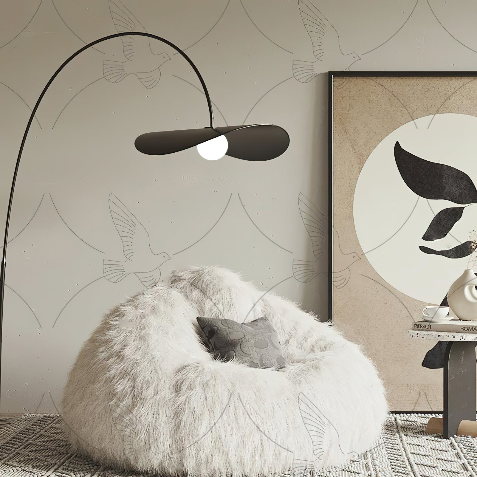 Lámpara de Pie Negra Moderna de Metal 165 cm para Salón y Espacios Contemporáneos - Diseño Minimalista y Funcional 6