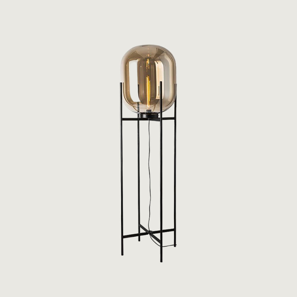 Lámpara de Pie Oda de Vidrio Soplado a Mano con Base de Metal – Disponible en Varios Colores 9