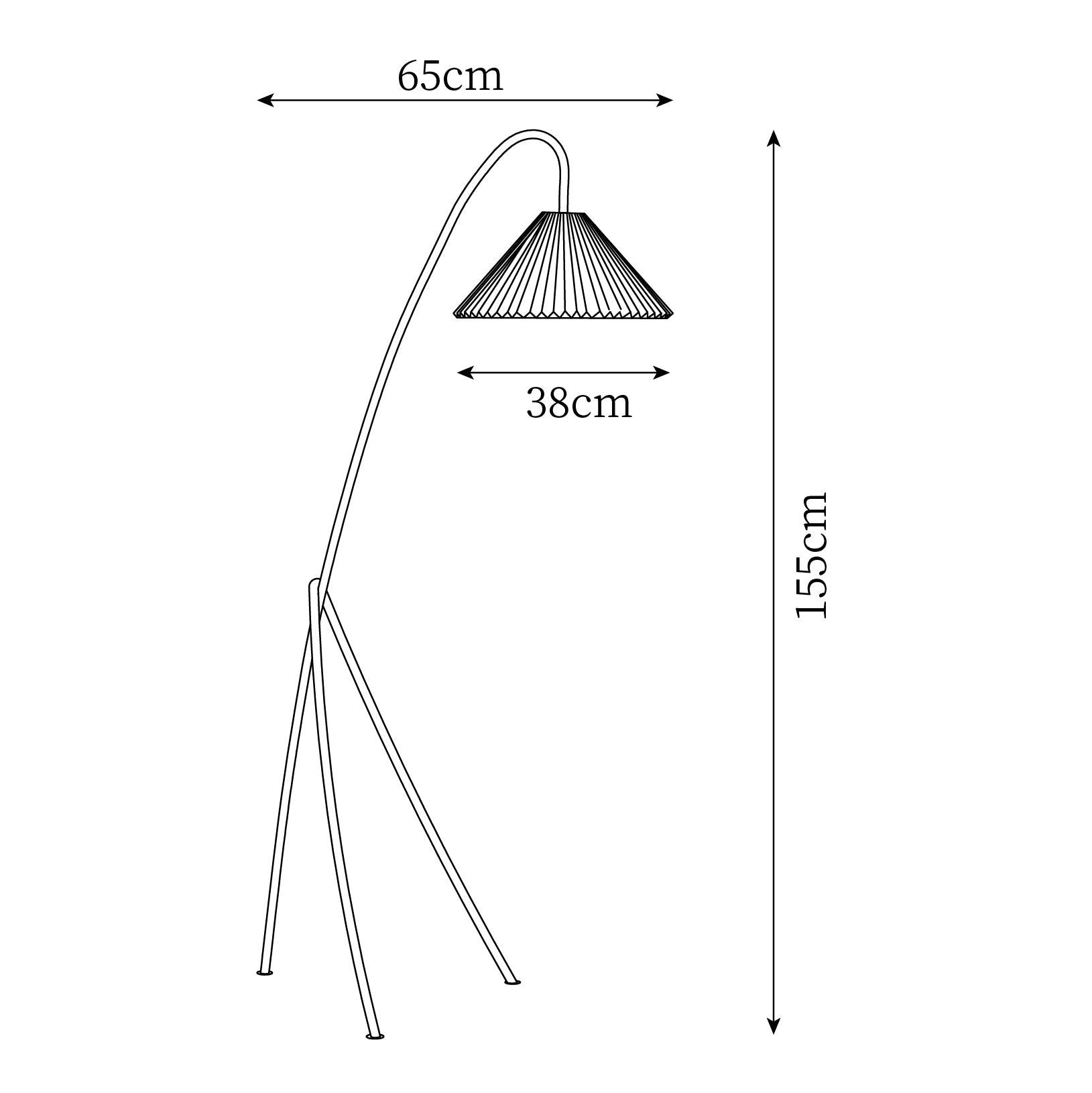 Lámpara de Pie Plisada Tove con Base Tripode – Diseño Elegante y Luz Cálida 6