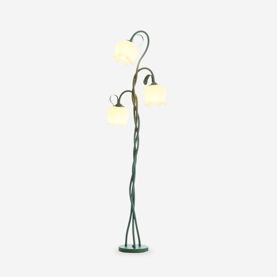 Lámpara de Pie Tulipán Flexible con Pantallas en Forma de Flor y Acabado Verde – Ideal para Salón y Decoración Moderna 1