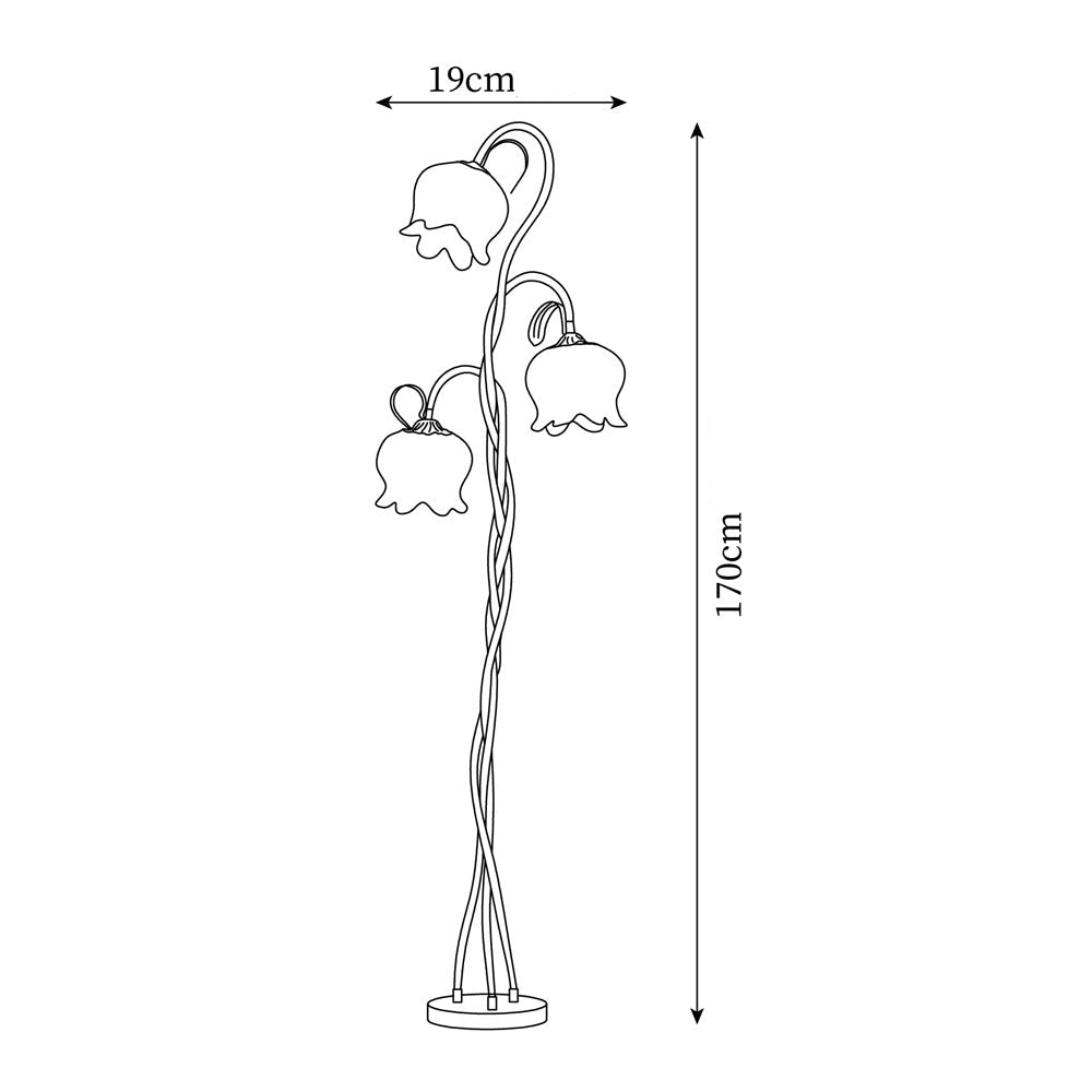 Lámpara de Pie Tulipán Flexible con Pantallas en Forma de Flor y Acabado Verde – Ideal para Salón y Decoración Moderna 5