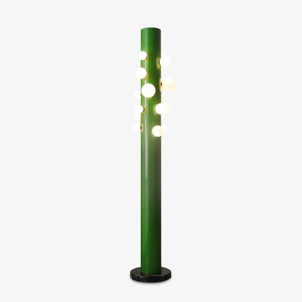 Lámpara de Pie Verde de Metal y Vidrio con Interruptor de Encendido y Apagado 0