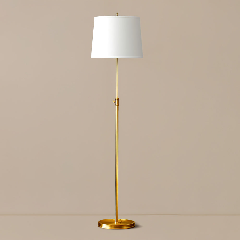 Lámpara de Pie Vintage de Bronce con Pantalla de Lino Blanco – Ideal para Salas y Oficinas 8