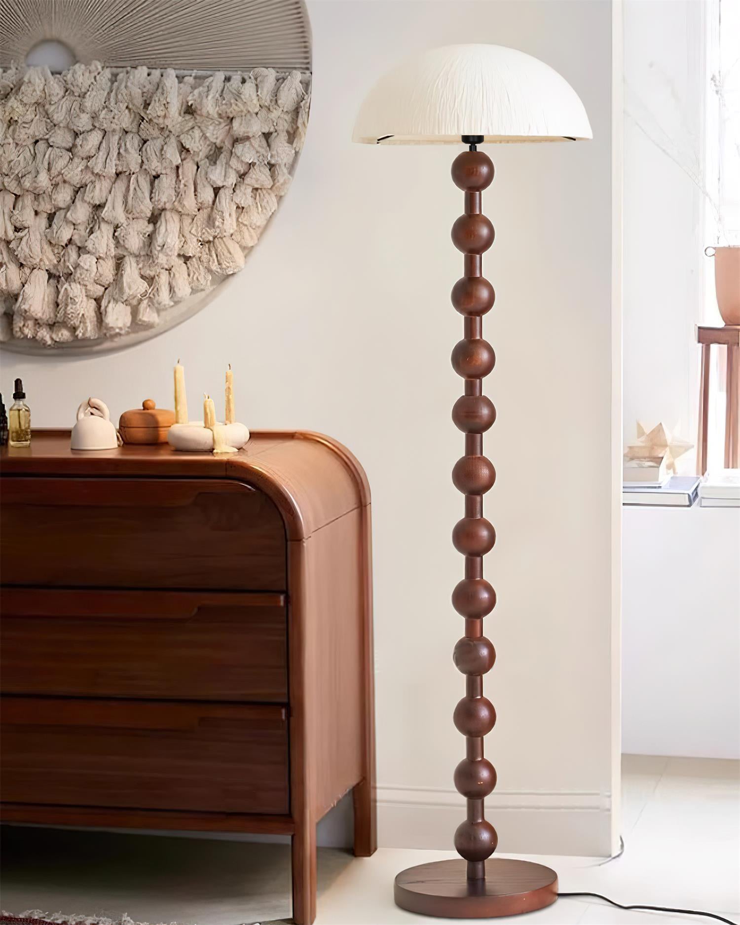 Lámpara de Pie con Diseño Escultural de Madera y Pantalla de Papel de Arroz – Ideal para Decoración Interior 6