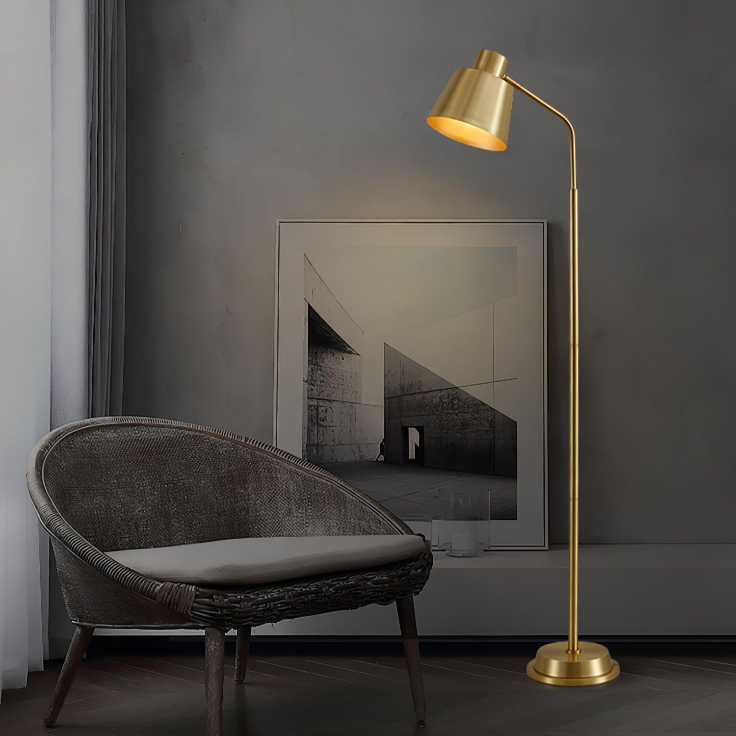 Lámpara de Pie de Bronce con Diseño Moderno y Elegante – Iluminación LED para Interiores 1