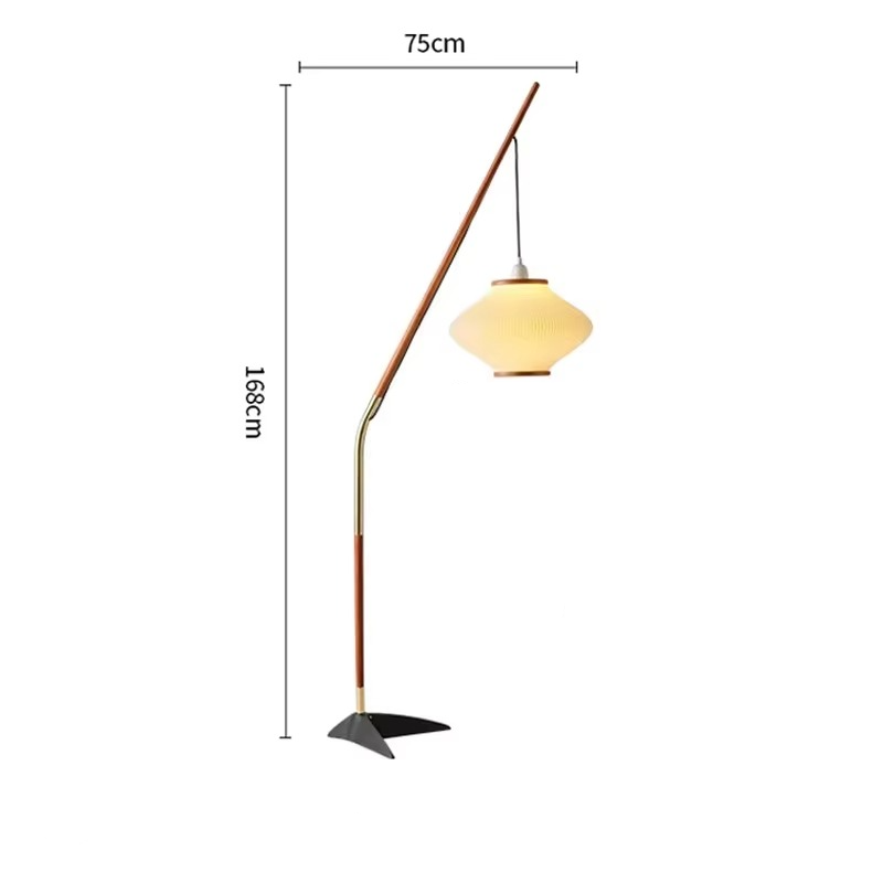 Lámpara de Pie de Estilo Medieval con Pantalla de Tela y Brazo de Madera – Ideal para Iluminar Espacios Acogedores 8