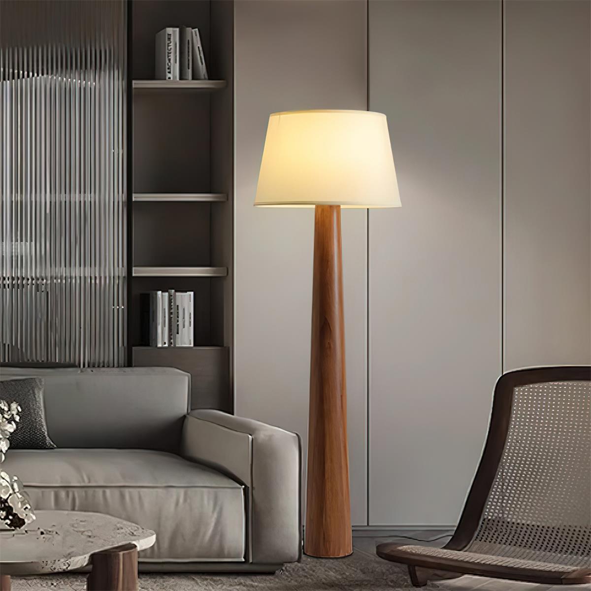 Lámpara de Pie de Madera Malva Minimalista para Salón – Iluminación Moderna y Acogedora 8