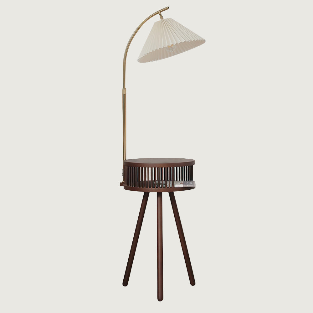Ralun - Lámpara de Pie de Madera y Tela - Diseño Moderno para Salón y Espacios Interiores – Estructura Elegante de 150 cm