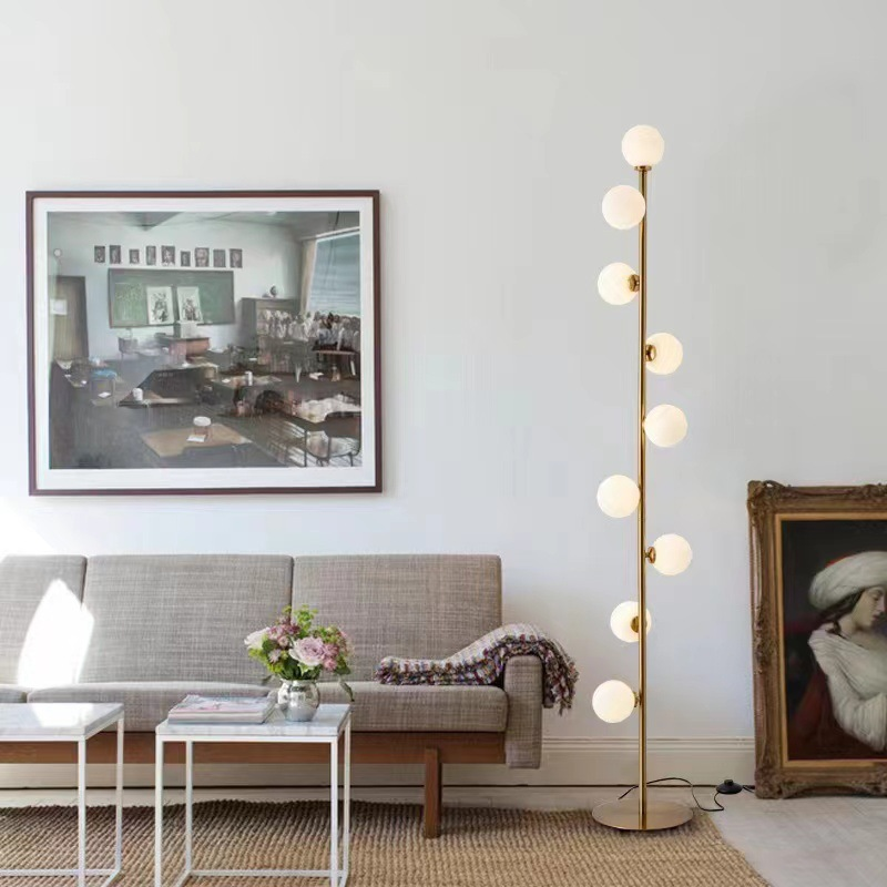 Lámpara de Pie de Vidrio Nórdica con Diseño Minimalista y Elegante – Ideal para Interiores Modernos 2